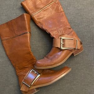 Gently worn leather boots